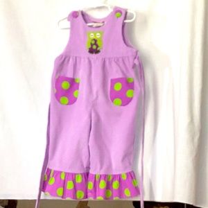 Southern Tots light violet corduroy romper.  Owl embroidered on top. 18 months